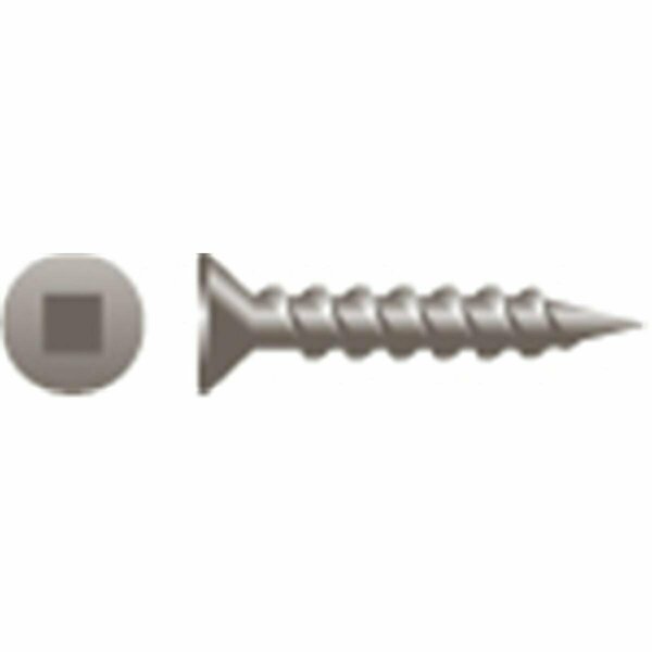 Strong-Point 8 x 1.25 in. Square Drive Flat Head Particle Board Screws Plain and Lubed, 8PK 820QL